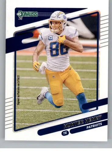 Original gloss Hunter Henry football card from 2021 Donruss Patriots collection