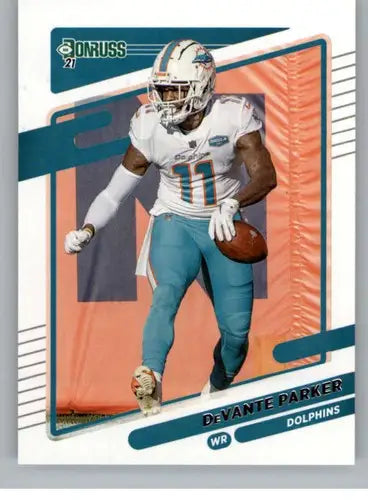 Original gloss DeVante Parker football card from 2021 Donruss Dolphins collection