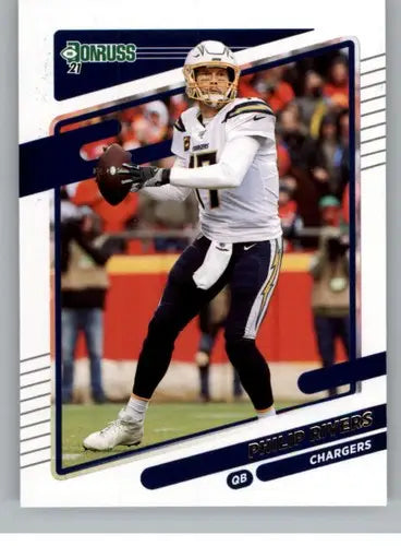 Original gloss Philip Rivers football card from 2021 Donruss LA Chargers sports cards collection
