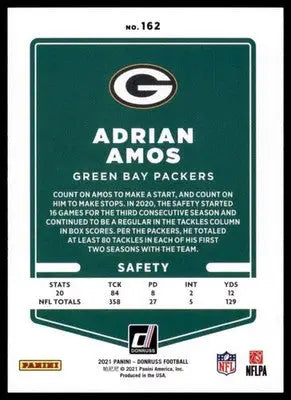 2021 Donruss Adrian Amos 162 Green Bay Packers - Football Card Single