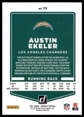 2021 Donruss Austin Ekeler 72 Los Angeles Chargers - Football Card Single