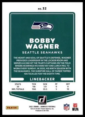 2021 Donruss Bobby Wagner 32 Seattle Seahawks - Football Card Single