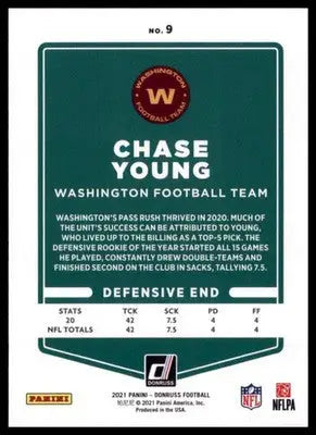 2021 Donruss Chase Young 9 Washington Football Team - Football Card Single