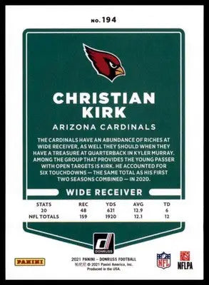 2021 Donruss Christian Kirk 194 Arizona Cardinals - Football Card Single