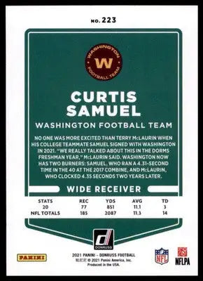 2021 Donruss Curtis Samuel 223 Washington Football Team - Football Card Single