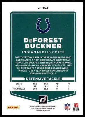 2021 Donruss DeForest Buckner 154 Indianapolis Colts - Football Card Single