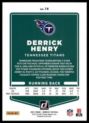 2021 Donruss Derrick Henry 14 Tennessee Titans - Football Card Single