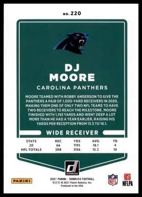 2021 Donruss DJ Moore 220 Carolina Panthers - Football Card Single