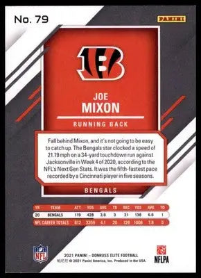2021 Donruss Elite Joe Mixon 79 Cincinnati Bengals