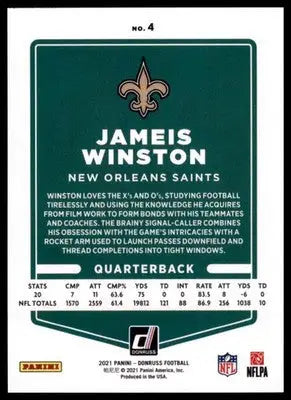 2021 Donruss Jameis Winston 4 New Orleans Saints - Football Card Single