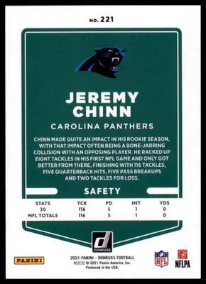 2021 Donruss Jeremy Chinn 221 Carolina Panthers - Football Card Single