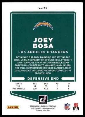 2021 Donruss Joey Bosa 75 Los Angeles Chargers - Football Card Single