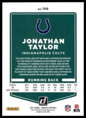2021 Donruss Jonathan Taylor 150 Indianapolis Colts - Football Card Single