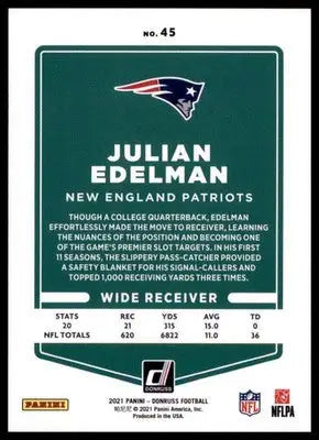 2021 Donruss Julian Edelman 45 Tennessee Titans
