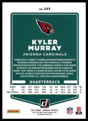 2021 Donruss Kyler Murray 245 Arizona Cardinals - Football Card Single