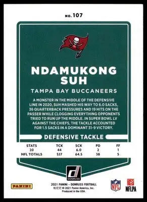 2021 Donruss Ndamukong Suh 107 Tampa Bay Buccaneers