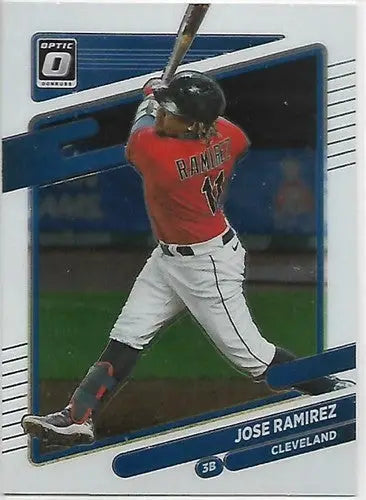 2021 Donruss Optic Jose Ramirez baseball card with original gloss from Simply Sandoval