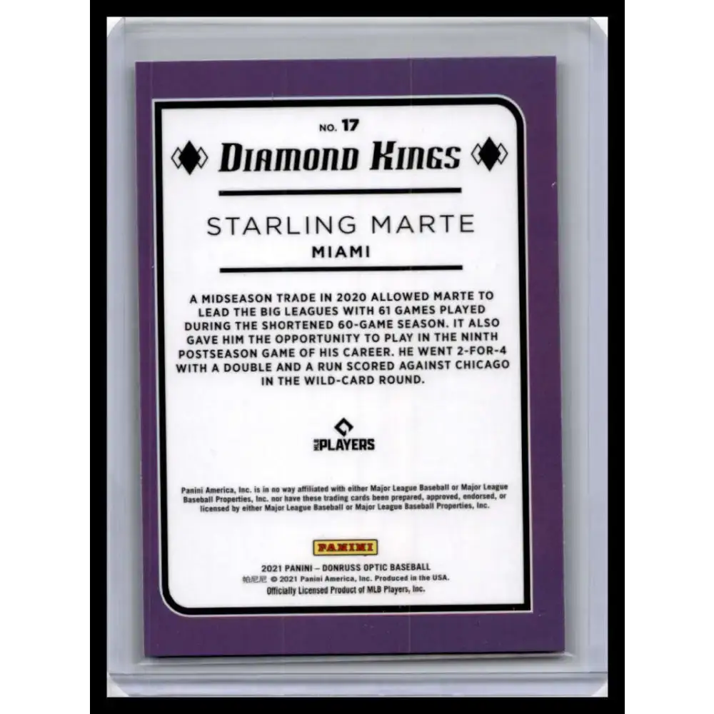 2021 Donruss Optic #17 Starling Marte NM-MT Miami Marlins Baseball Card - Baseball Card Single