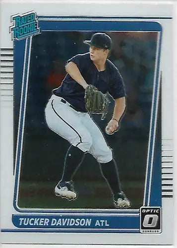 2021 Donruss Optic Tucker Davidson baseball card with original gloss Rookie Braves Rated Rookies