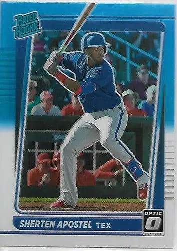 2021 Donruss Optic Carolina Blue and White #100 Sherten Apostel NM-MT RC Rookie - Baseball Card Single