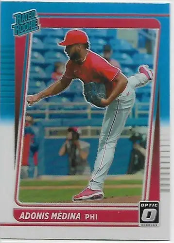 2021 Donruss Optic Carolina Blue and White #83 Adonis Medina NM-MT RC Rookie Phi - Baseball Card Single