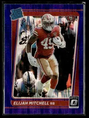 2021 Donruss Optic Eli Mitchell #291 Purple Shock RC San Francisco 49ers - Football Card Single