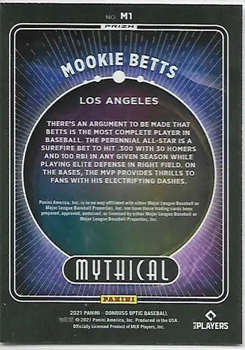 2021 Donruss Optic Mythical Holo #1 Mookie Betts NM-MT Dodgers - Baseball Card Single