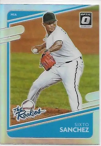 2021 Donruss Optic The Rookies Holo Sixto Sanchez baseball card with original gloss