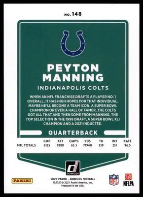 2021 Donruss Peyton Manning 148 Indianapolis Colts
