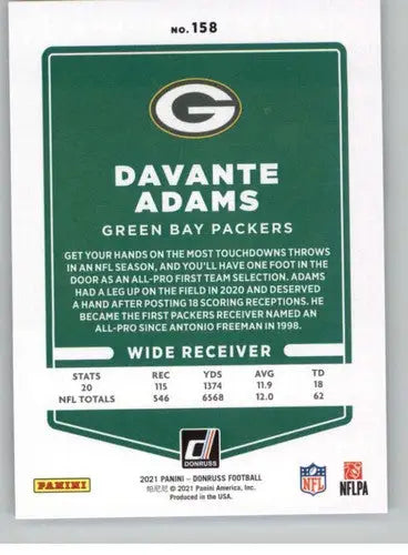 2021 Donruss Photo Variation #158 Davante Adams NM-MT Packers - Football Card Single
