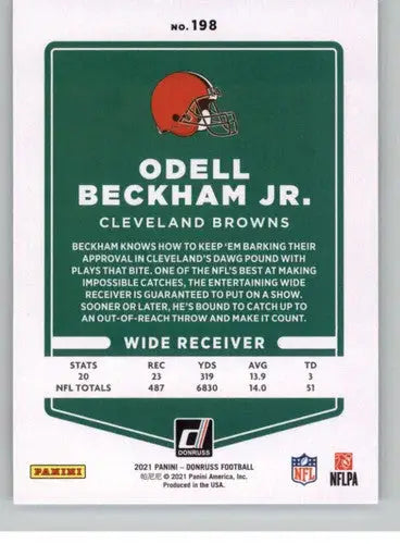 2021 Donruss Photo Variation #198 Odell Beckham Jr. NM-MT Browns - Football Card Single