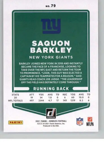 Original gloss Saquon Barkley football card 2021 Donruss Photo Variation Simply Sandoval