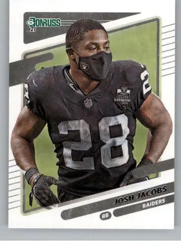 Original gloss Josh Jacobs football card from 2021 Donruss Photo Variation simply sandoval sports cards