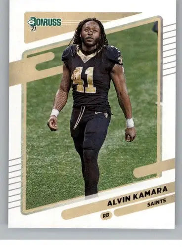Original gloss Alvin Kamara football card from 2021 Donruss Photo Variation Simply Sandoval