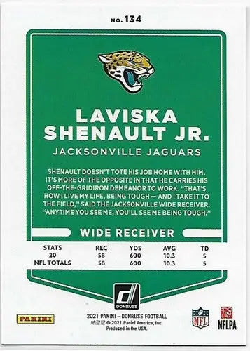 2021 Donruss Press Proof Red football trading card featuring Laviska Shenault Jr