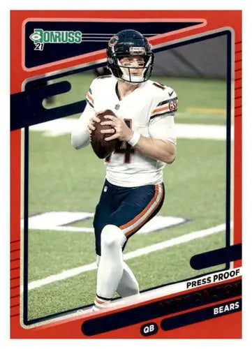 Football trading card featuring 2021 Donruss Press Proof Red Andy Dalton Bearsâ€™ original gloss