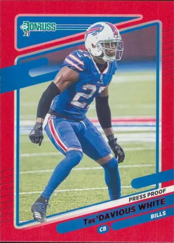 Original gloss Tre Davious White football card from 2021 Donruss Press Proof Red series