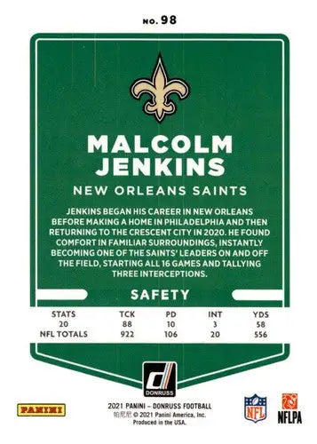 2021 Donruss Press Proof Red #98 Malcolm Jenkins Saints - Football Card Single