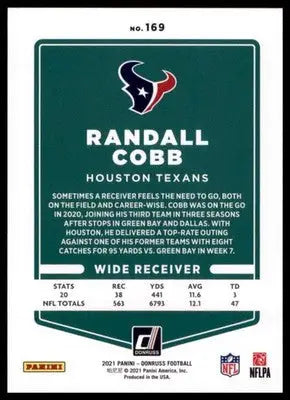 2021 Donruss Randall Cobb 169 Houston Texans