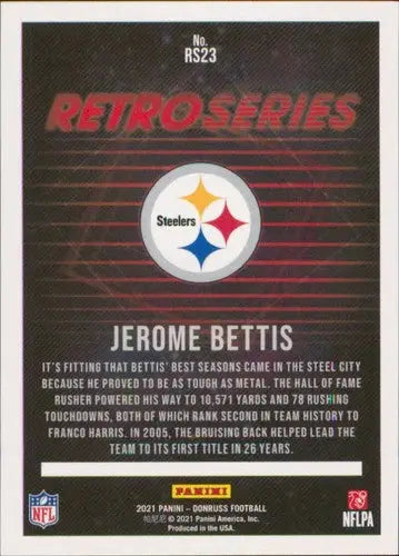2021 Donruss Retro Series #23 Jerome Bettis NM-MT Steelers - Football Card Single