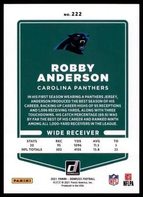 2021 Donruss Robby Anderson 222 Carolina Panthers - Football Card Single