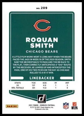 2021 Donruss Roquan Smith 209 Chicago Bears
