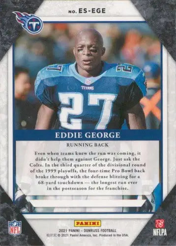 2021 Donruss The Elite Series Eddie George football card featuring original gloss and simply sandoval