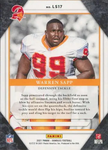 Warren Sapp football card from 2021 Donruss The Legends Series with original gloss