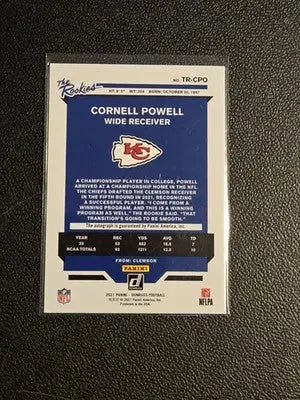 2021 Donruss #TR-CPO Cornell Powell The Rookies Autographs #/299 - Football Card Single