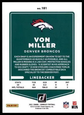 2021 Donruss Von Miller 181 Denver Broncos