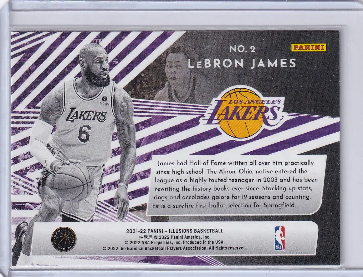 2021 ILLUSIONS #2 LEBRON JAMES CHASING THE HALL- LOS ANGELES LAKERS - Basketball Card Single