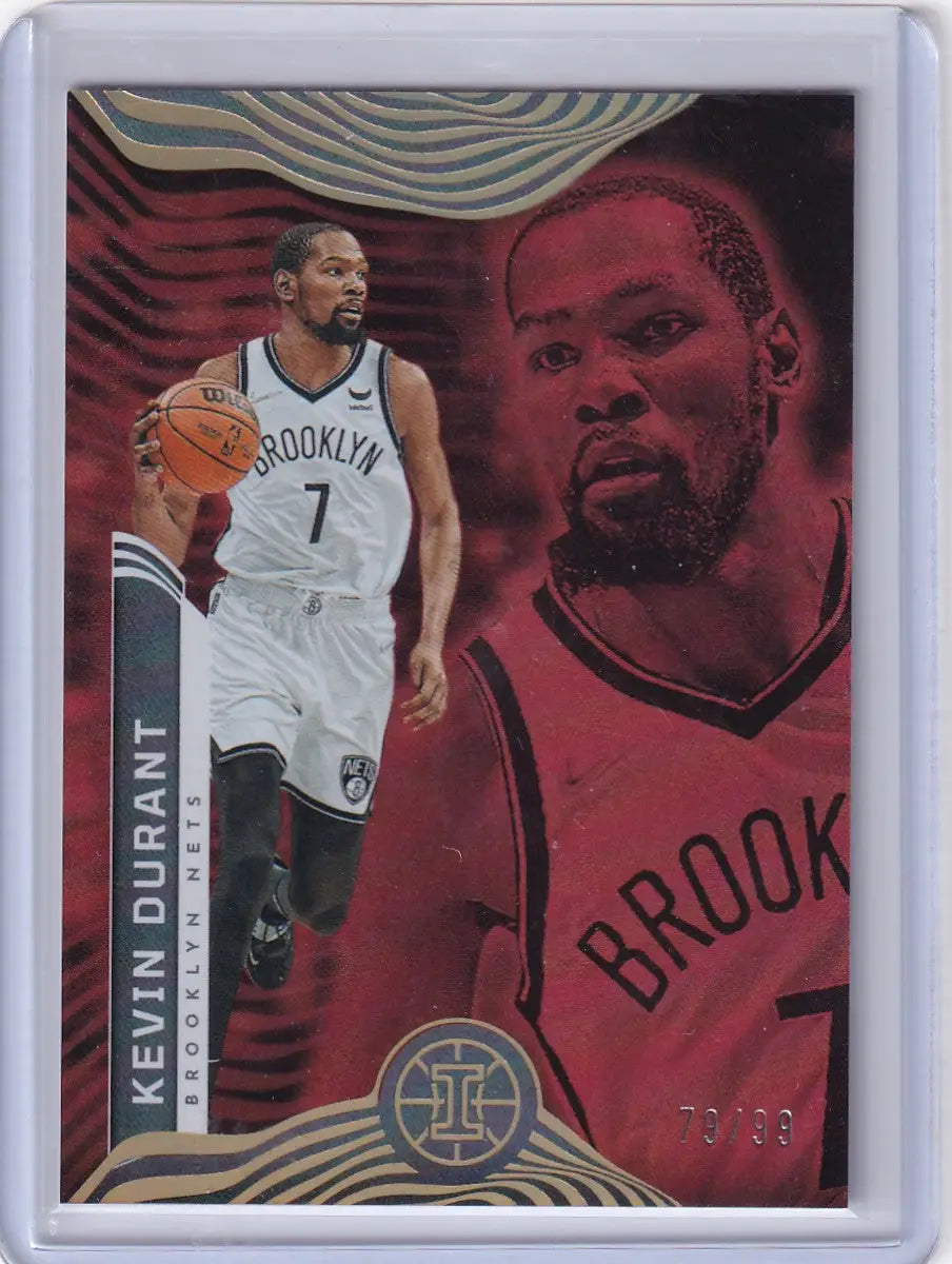 2021 ILLUSIONS #5 KEVIN DURANT RED 79/99- BROOKLYN NETS - Basketball Card Single