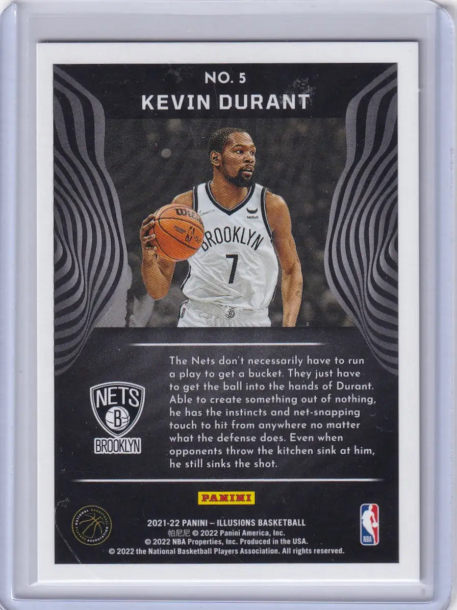 2021 ILLUSIONS #5 KEVIN DURANT RED 79/99- BROOKLYN NETS - Basketball Card Single