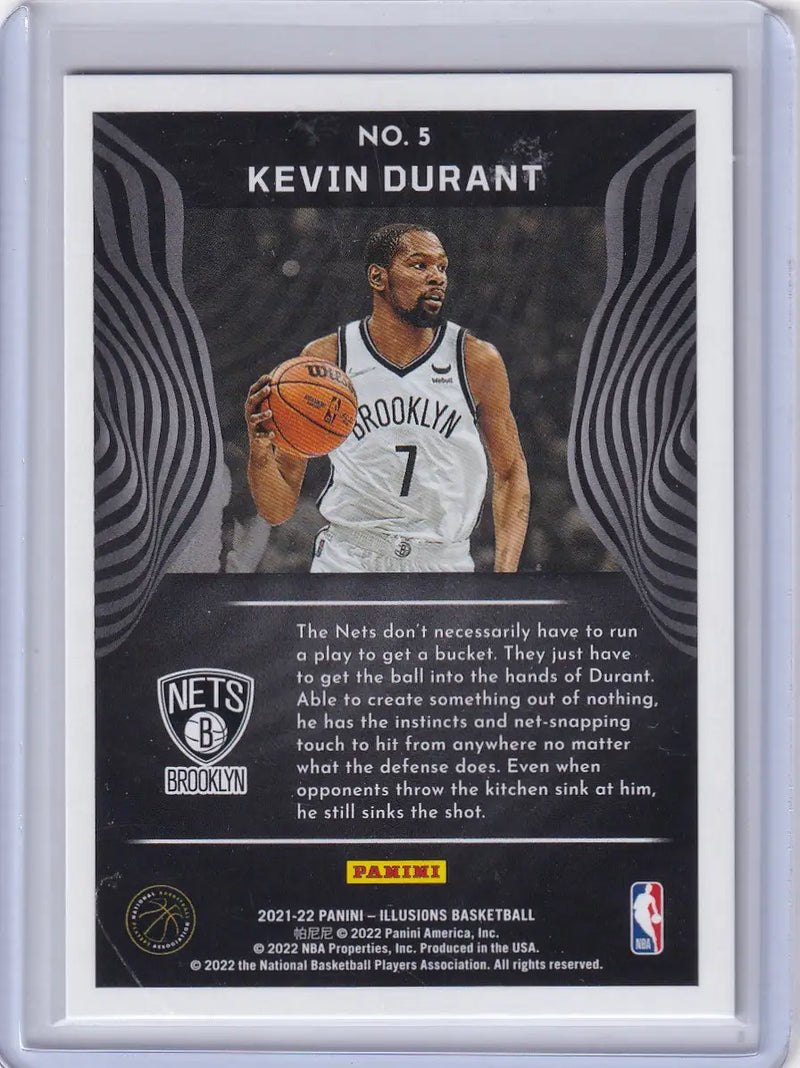 2021 ILLUSIONS #5 KEVIN DURANT RED 79/99- BROOKLYN NETS - Basketball Card Single